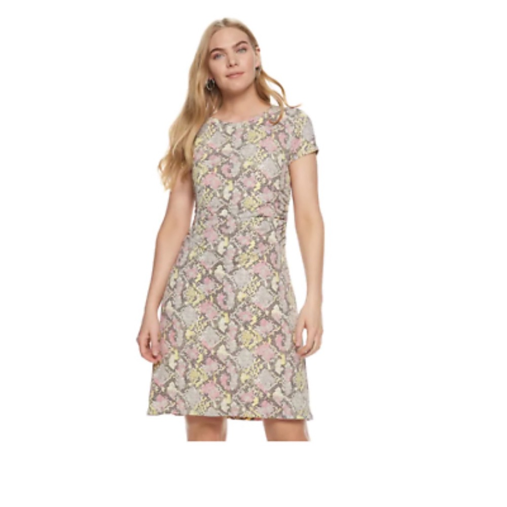 Tan and Brown Casual Dolman Sleeve Midi Dress